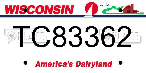 TC83362 Wisconsin License Plate