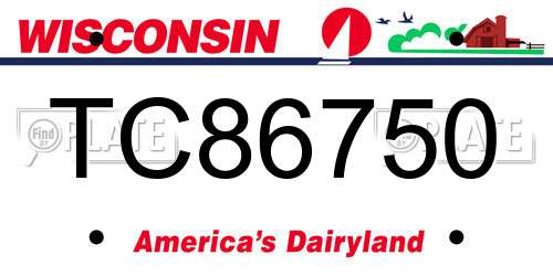 TC86750 Wisconsin License Plate