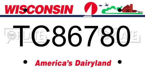 TC86780 Wisconsin License Plate