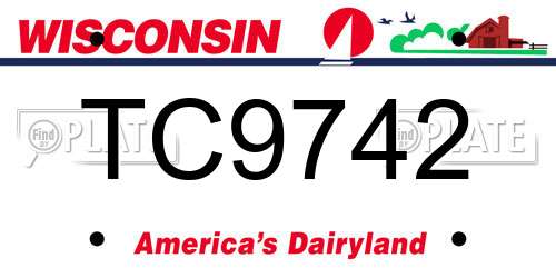 TC9742 Wisconsin License Plate