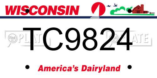 TC9824 Wisconsin License Plate