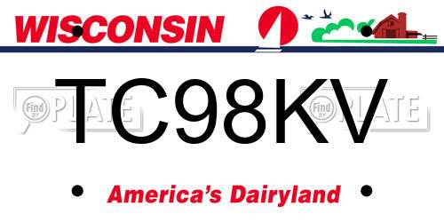 TC98KV Wisconsin License Plate