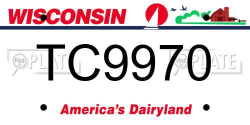 TC9970 Wisconsin License Plate