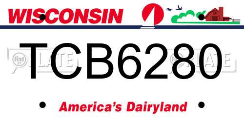 TCB6280 Wisconsin License Plate
