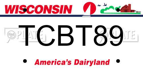TCBT89 Wisconsin License Plate