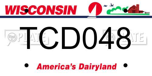 TCD048 Wisconsin License Plate
