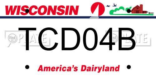 TCD04B Wisconsin License Plate