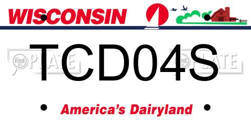 TCD04S Wisconsin License Plate
