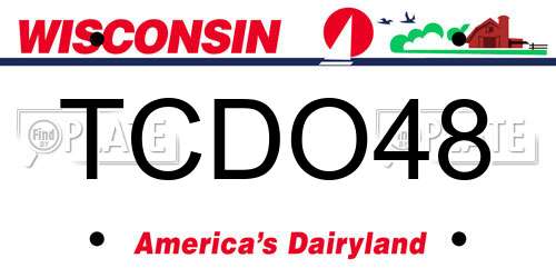 TCDO48 Wisconsin License Plate