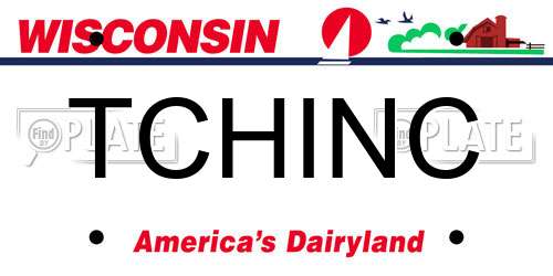 TCHINC Wisconsin License Plate