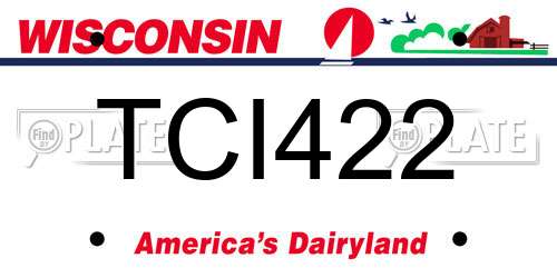 TCI422 Wisconsin License Plate