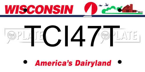 TCI47T Wisconsin License Plate