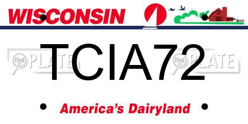 TCIA72 Wisconsin License Plate