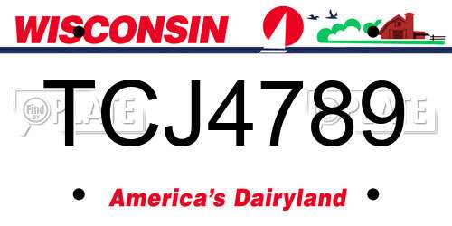 TCJ4789 Wisconsin License Plate