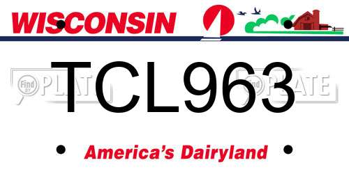 TCL963 Wisconsin License Plate