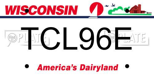 TCL96E Wisconsin License Plate