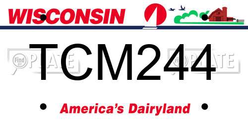 TCM244 Wisconsin License Plate