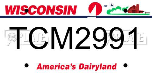 TCM2991 Wisconsin License Plate