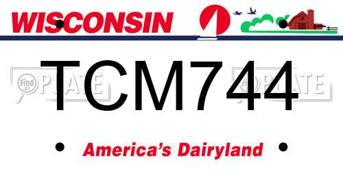 TCM744 Wisconsin License Plate