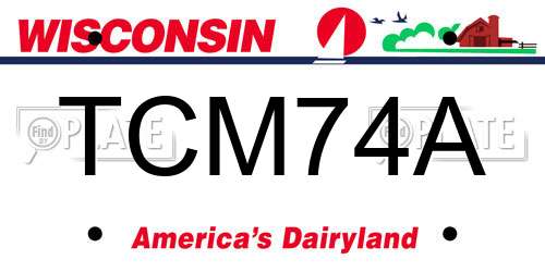 TCM74A Wisconsin License Plate
