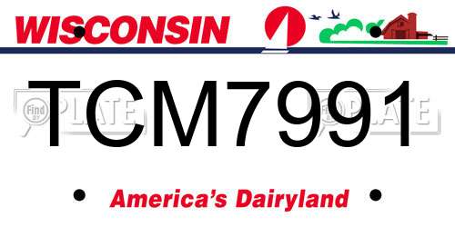 TCM7991 Wisconsin License Plate