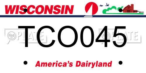 TCO045 Wisconsin License Plate