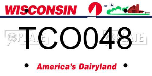TCO048 Wisconsin License Plate