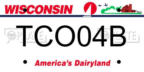 TCO04B Wisconsin License Plate