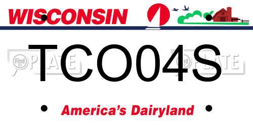 TCO04S Wisconsin License Plate