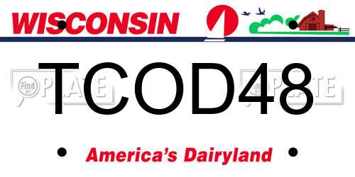 TCOD48 Wisconsin License Plate