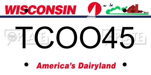 TCOO45 Wisconsin License Plate