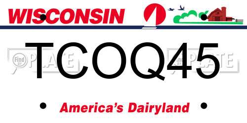 TCOQ45 Wisconsin License Plate