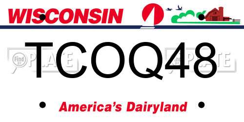 TCOQ48 Wisconsin License Plate