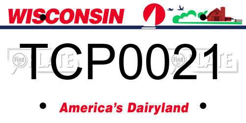 TCP0021 Wisconsin License Plate