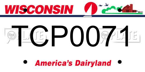 TCP0071 Wisconsin License Plate
