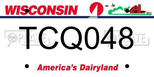 TCQ048 Wisconsin License Plate