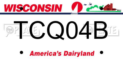 TCQ04B Wisconsin License Plate