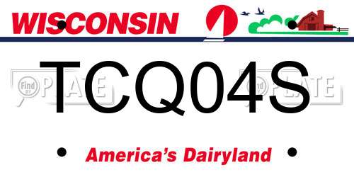 TCQ04S Wisconsin License Plate