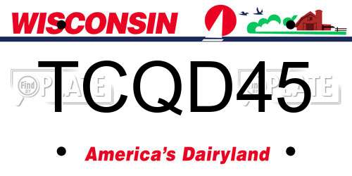 TCQD45 Wisconsin License Plate