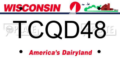 TCQD48 Wisconsin License Plate