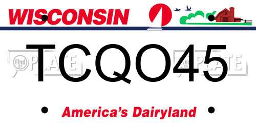 TCQO45 Wisconsin License Plate
