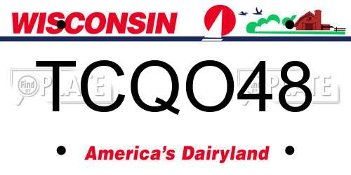 TCQO48 Wisconsin License Plate