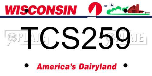 TCS259 Wisconsin License Plate