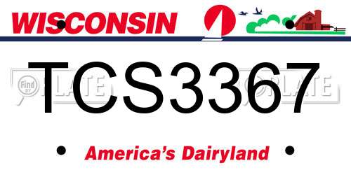 TCS3367 Wisconsin License Plate