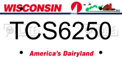 TCS6250 Wisconsin License Plate