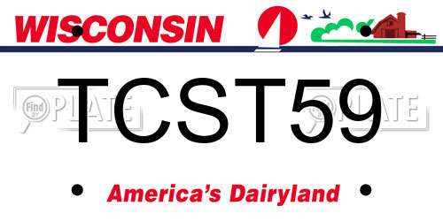 TCST59 Wisconsin License Plate