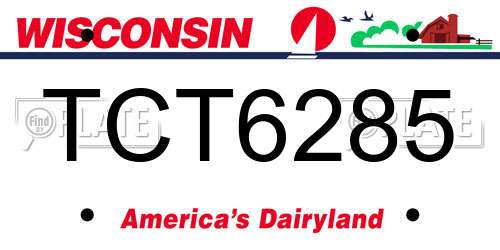 TCT6285 Wisconsin License Plate