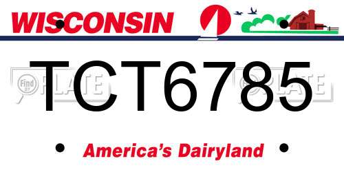 TCT6785 Wisconsin License Plate