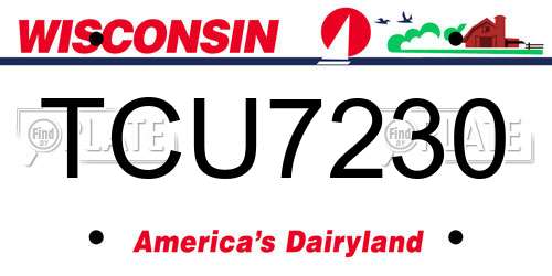 TCU7230 Wisconsin License Plate