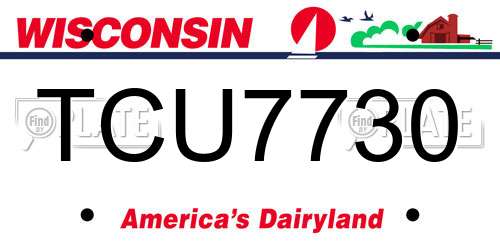 TCU7730 Wisconsin License Plate